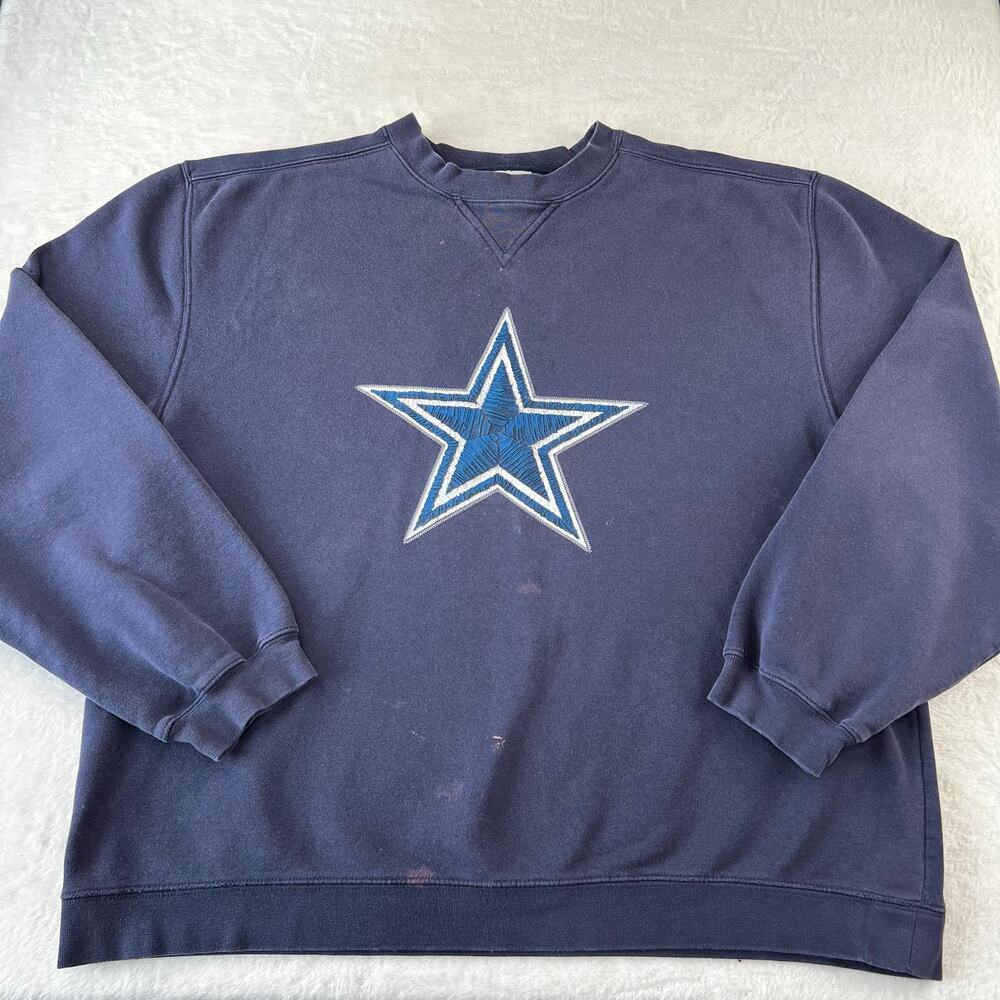 Pro Player vintage Reebok Dallas Cowboys NFL navy blue sweatshirt size XL - Picture 1 of 7